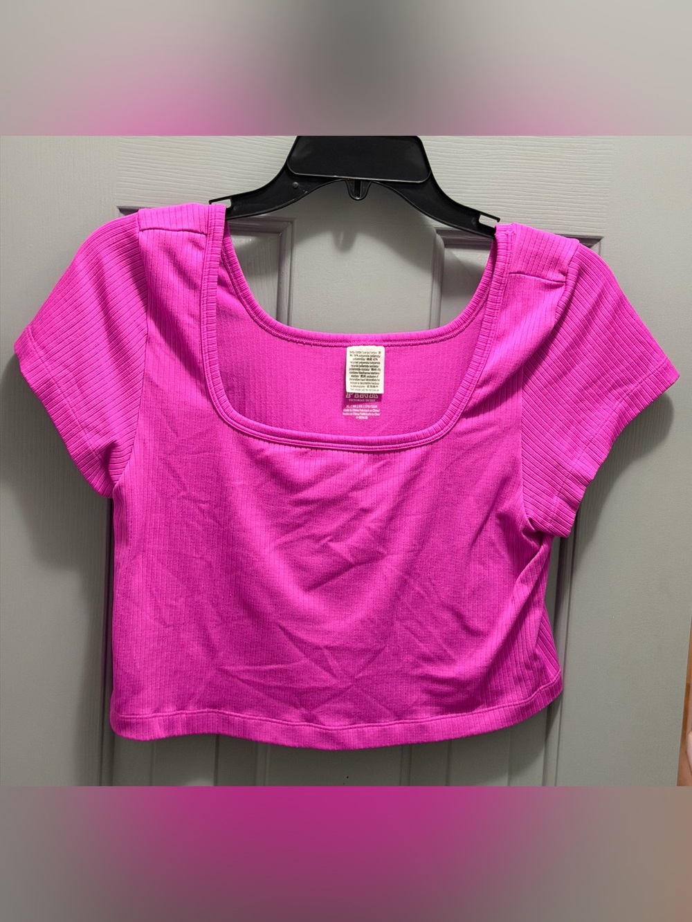 Barbie Hot Pink Pink Victoria’s Secret Cropped Ribbed Top XL Women